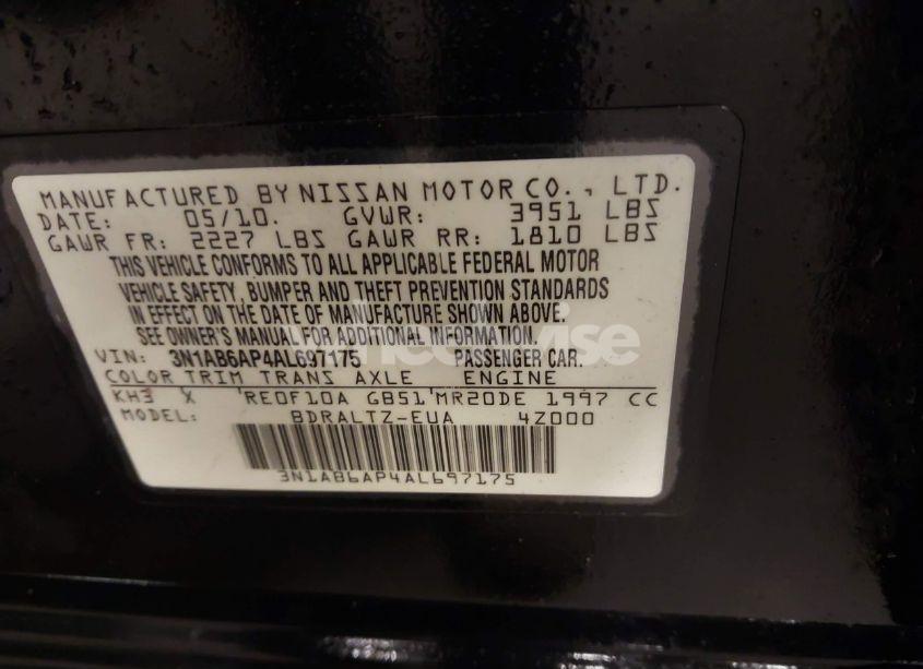 Photo 9 of 2010 Nissan Sentra 2.0S (VIN 3N1AB6AP4AL697175)