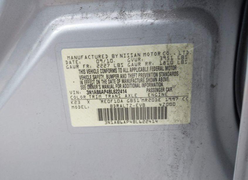 Photo 9 of 2011 Nissan Sentra 2.0S (VIN 3N1AB6AP4BL622414)