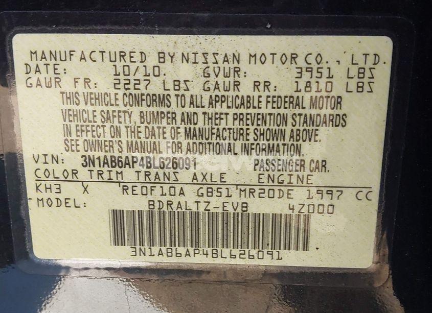 Photo 9 of 2011 Nissan Sentra 2.0SR (VIN 3N1AB6AP4BL626091)