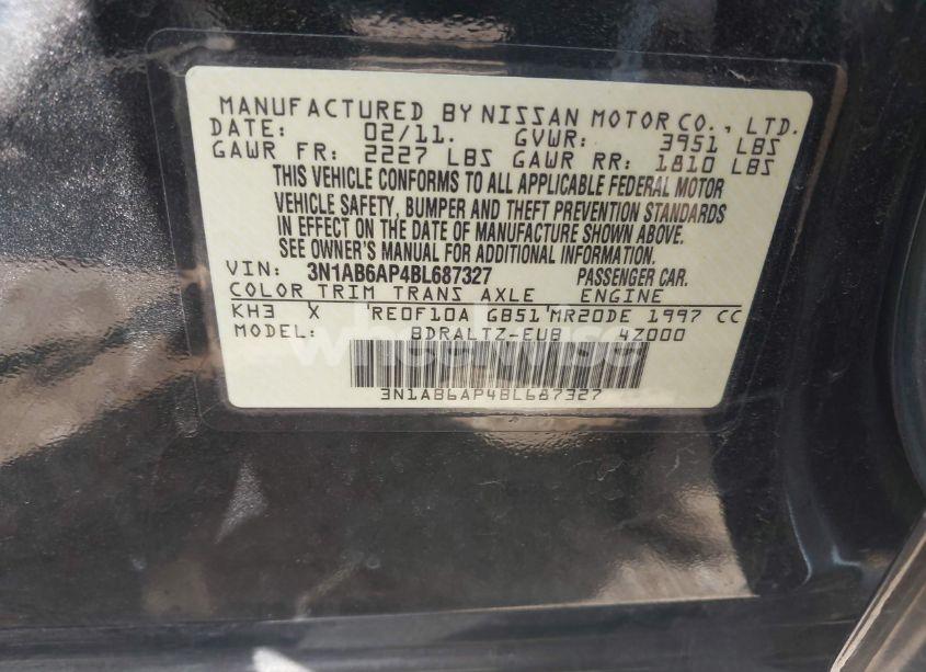 Photo 9 of 2011 Nissan Sentra 2.0S (VIN 3N1AB6AP4BL687327)