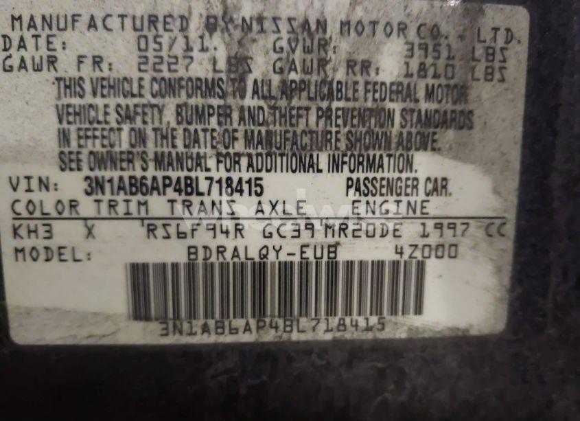 Photo 9 of 2011 Nissan Sentra 2.0 (VIN 3N1AB6AP4BL718415)