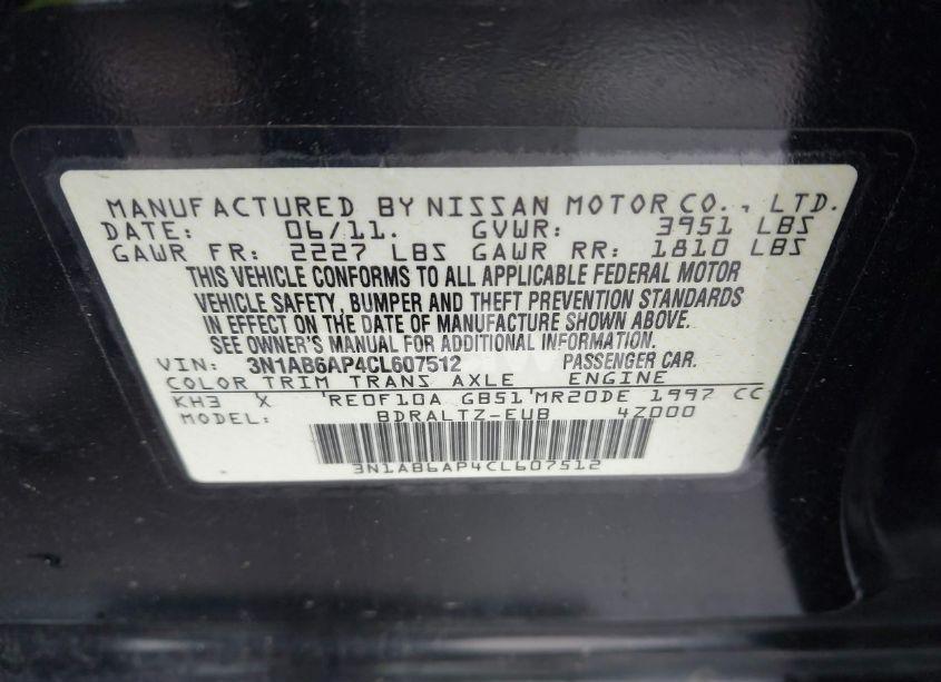 Photo 9 of 2012 Nissan Sentra 2.0 SR (VIN 3N1AB6AP4CL607512)