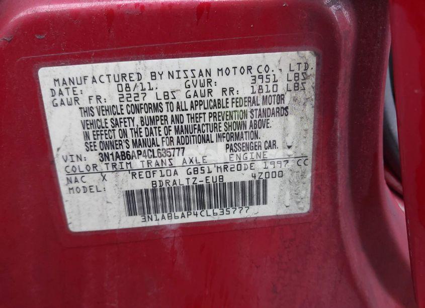 Photo 9 of 2012 Nissan Sentra 2.0 S (VIN 3N1AB6AP4CL635777)