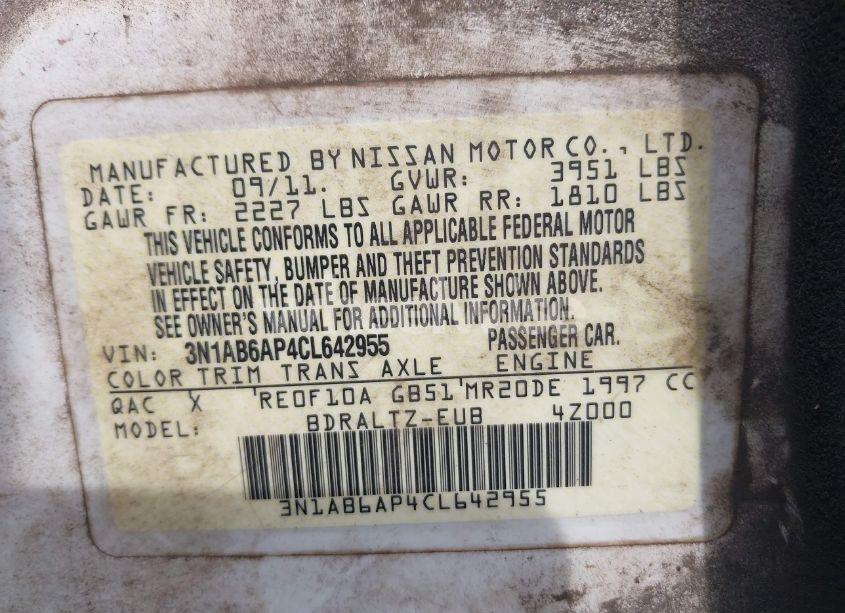 Photo 9 of 2012 Nissan Sentra 2.0 SR (VIN 3N1AB6AP4CL642955)