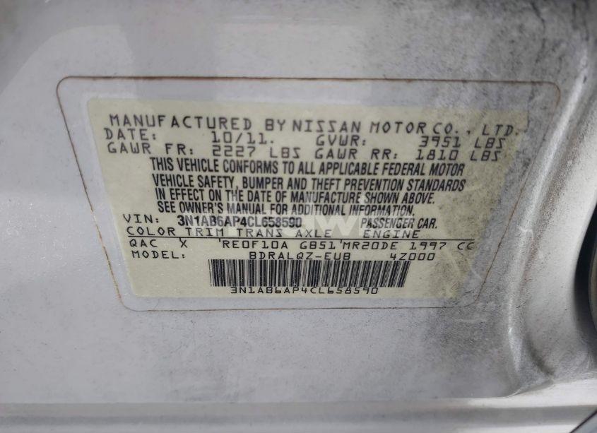 Photo 9 of 2012 Nissan Sentra 2.0 (VIN 3N1AB6AP4CL658590)