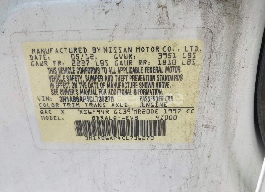 Photo 9 of 2012 Nissan Sentra 2.0 (VIN 3N1AB6AP4CL736270)