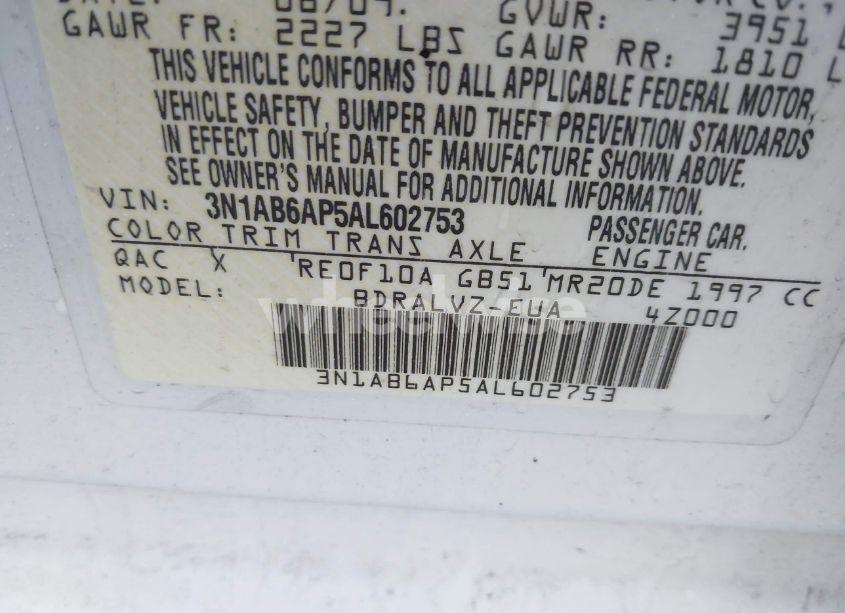 Photo 9 of 2010 Nissan Sentra 2.0SL (VIN 3N1AB6AP5AL602753)