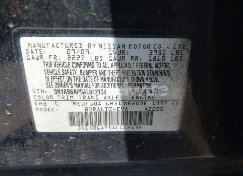 Photo 9 of 2010 Nissan Sentra 2.0S (VIN 3N1AB6AP5AL612134)