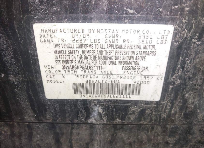 Photo 9 of 2010 Nissan Sentra 2.0S (VIN 3N1AB6AP5AL621111)