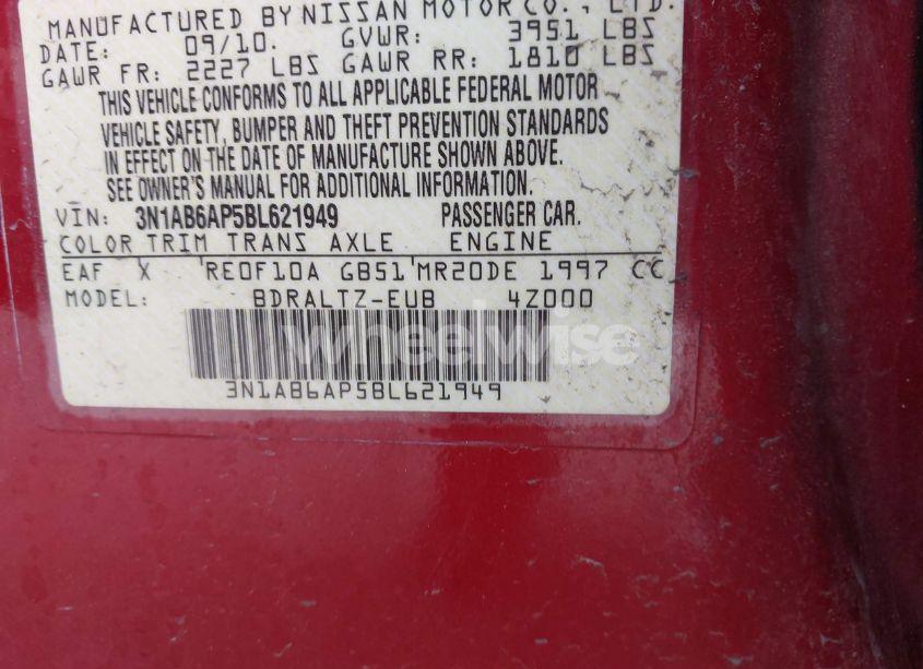 Photo 9 of 2011 Nissan Sentra 2.0SR (VIN 3N1AB6AP5BL621949)