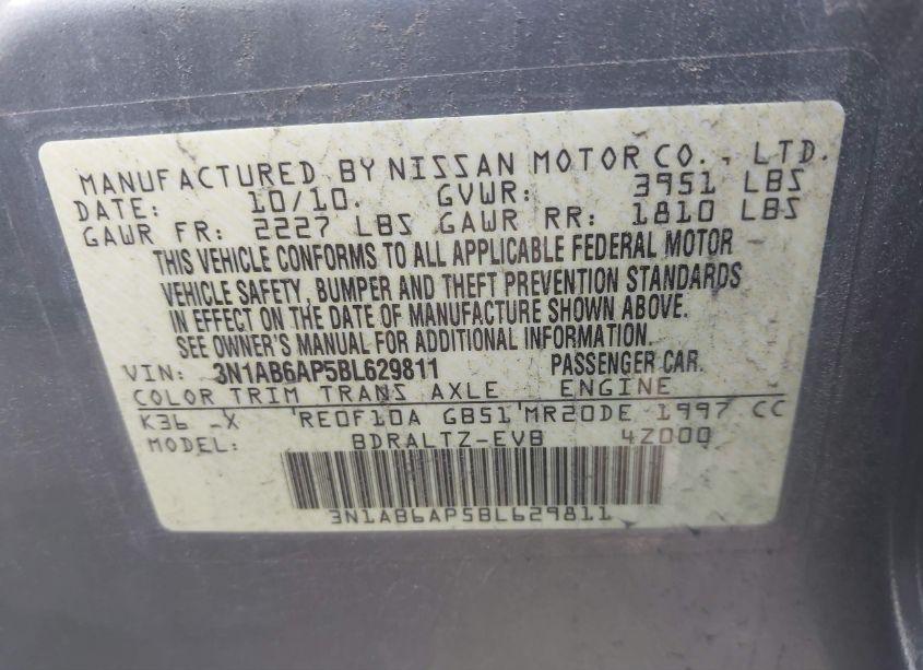 Photo 9 of 2011 Nissan Sentra (VIN 3N1AB6AP5BL629811)