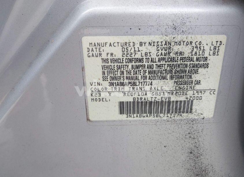 Photo 9 of 2011 Nissan Sentra 2.0SR (VIN 3N1AB6AP5BL717774)