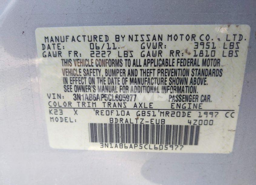 Photo 9 of 2012 Nissan Sentra 2.0 SR (VIN 3N1AB6AP5CL605977)