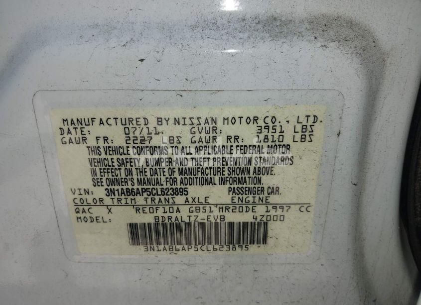 Photo 9 of 2012 Nissan Sentra 2.0 S (VIN 3N1AB6AP5CL623895)