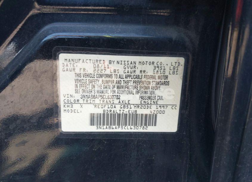 Photo 9 of 2012 Nissan Sentra 2.0 S (VIN 3N1AB6AP5CL630782)