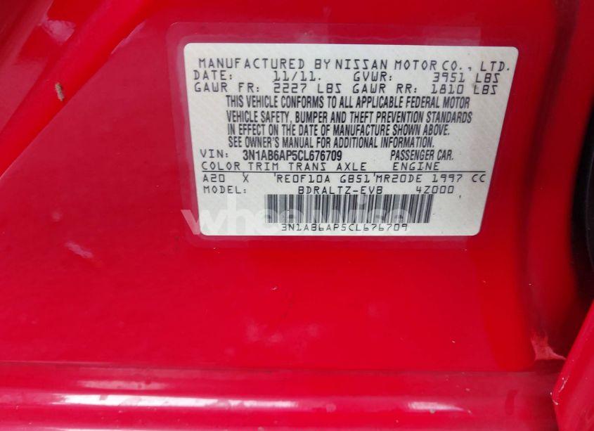 Photo 9 of 2012 Nissan Sentra 2.0 SR (VIN 3N1AB6AP5CL676709)