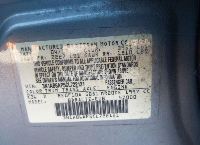 Photo 9 of 2012 Nissan Sentra 2.0 S (VIN 3N1AB6AP5CL722121)