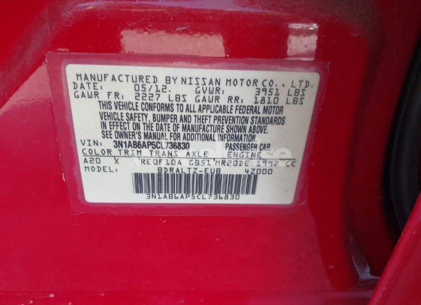 Photo 9 of 2012 Nissan Sentra 2.0 SR (VIN 3N1AB6AP5CL736830)