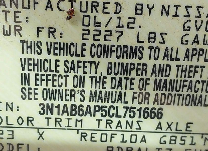 Photo 9 of 2012 Nissan Sentra 2.0 SR (VIN 3N1AB6AP5CL751666)