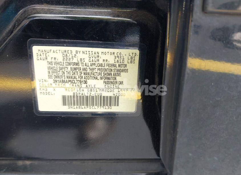 Photo 9 of 2012 Nissan Sentra 2.0 S (VIN 3N1AB6AP5CL779130)