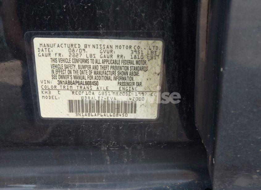 Photo 9 of 2010 Nissan Sentra 2.0S (VIN 3N1AB6AP6AL608450)