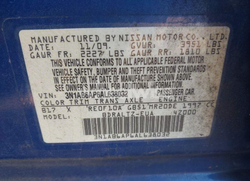 Photo 9 of 2010 Nissan Sentra 2.0SR (VIN 3N1AB6AP6AL638032)