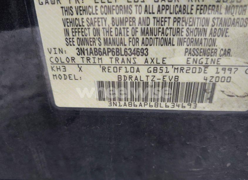 Photo 9 of 2011 Nissan Sentra 2.0SR (VIN 3N1AB6AP6BL634693)