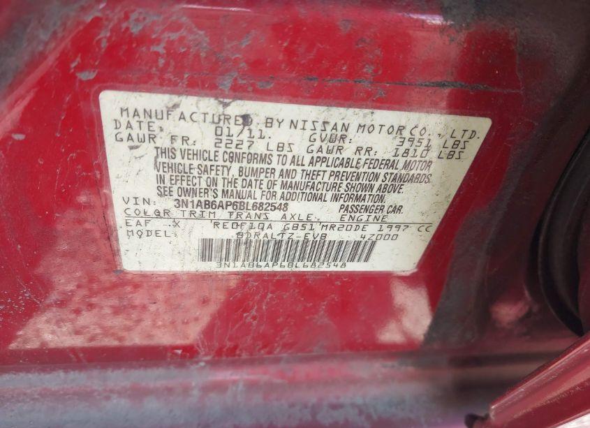 Photo 9 of 2011 Nissan Sentra 2.0SR (VIN 3N1AB6AP6BL682548)