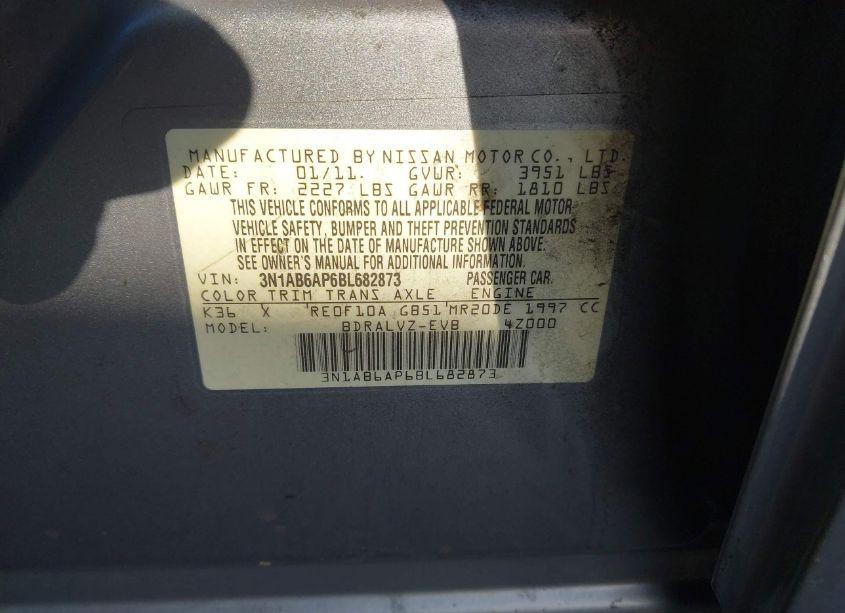 Photo 9 of 2011 Nissan Sentra 2.0SL (VIN 3N1AB6AP6BL682873)