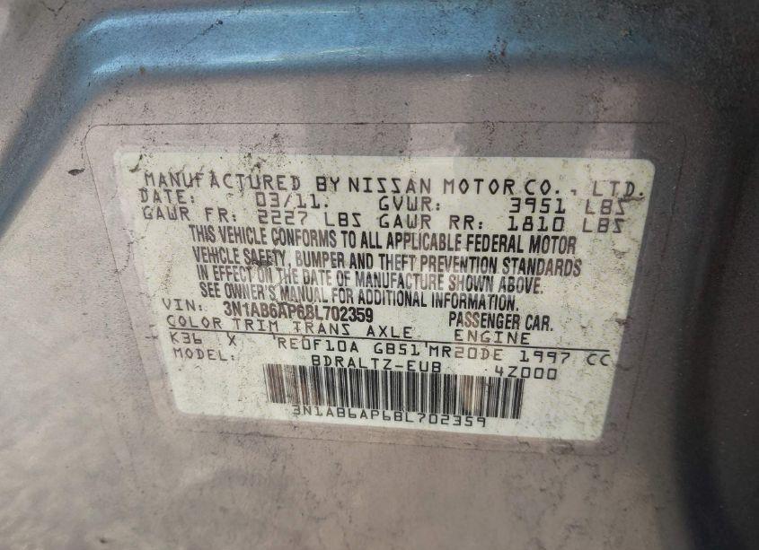 Photo 9 of 2011 Nissan Sentra 2.0S (VIN 3N1AB6AP6BL702359)