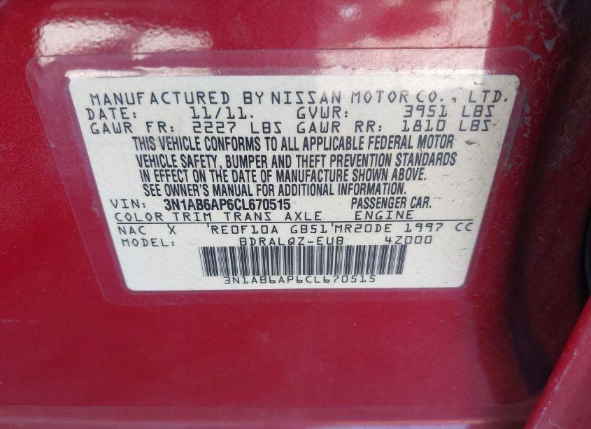 Photo 9 of 2012 Nissan Sentra 2.0 (VIN 3N1AB6AP6CL670515)