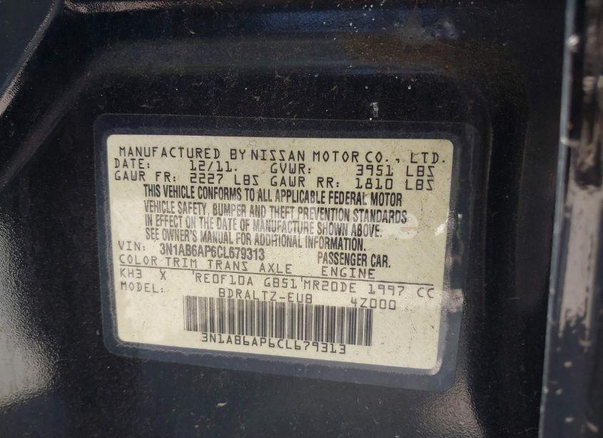 Photo 9 of 2012 Nissan Sentra 2.0 SR (VIN 3N1AB6AP6CL679313)