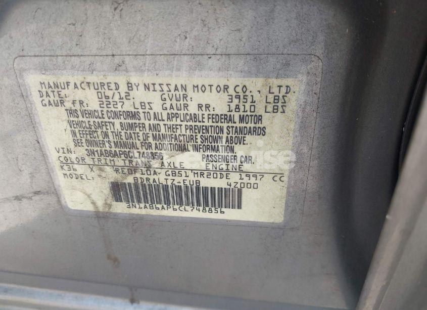 Photo 9 of 2012 Nissan Sentra 2.0 S (VIN 3N1AB6AP6CL748856)