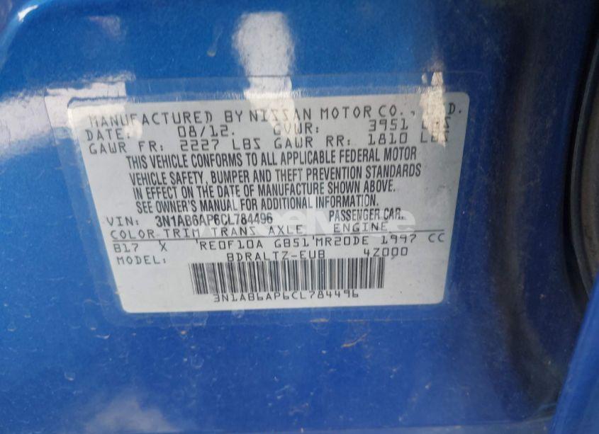 Photo 9 of 2012 Nissan Sentra 2.0 SR (VIN 3N1AB6AP6CL784496)