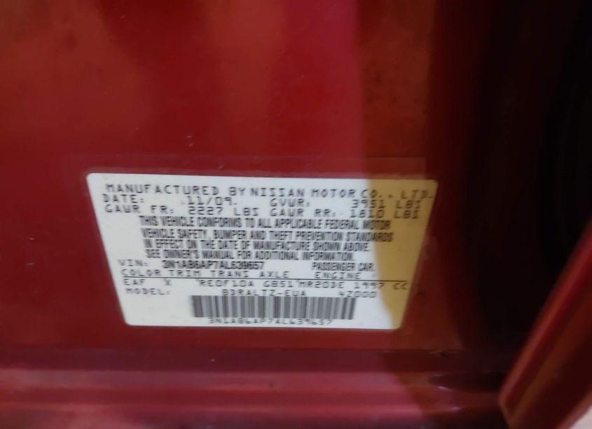 Photo 9 of 2010 Nissan Sentra 2.0SR (VIN 3N1AB6AP7AL639657)