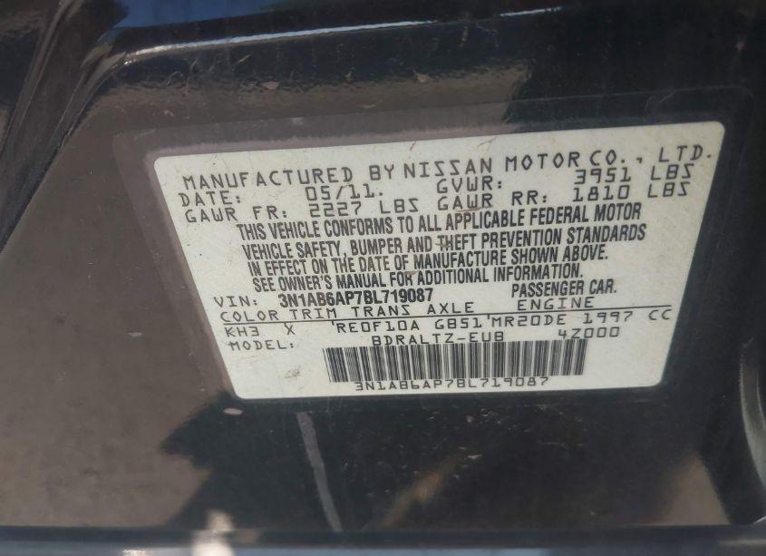 Photo 9 of 2011 Nissan Sentra 2.0S (VIN 3N1AB6AP7BL719087)