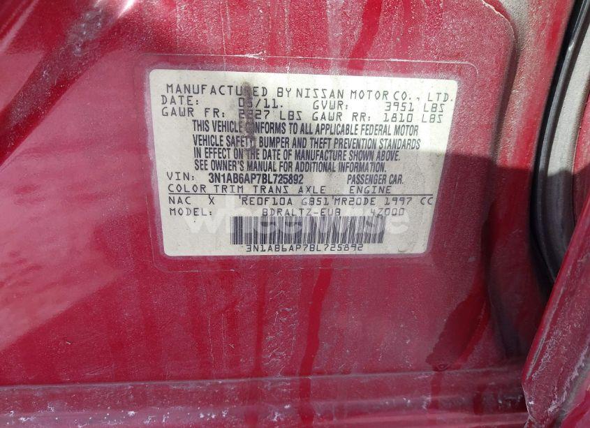 Photo 9 of 2011 Nissan Sentra 2.0S (VIN 3N1AB6AP7BL725892)