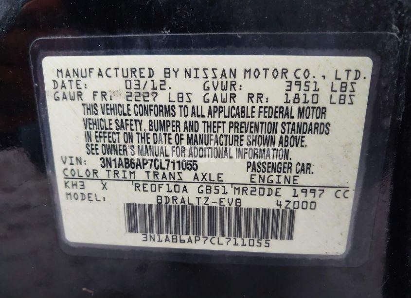 Photo 9 of 2012 Nissan Sentra 2.0 SR (VIN 3N1AB6AP7CL711055)