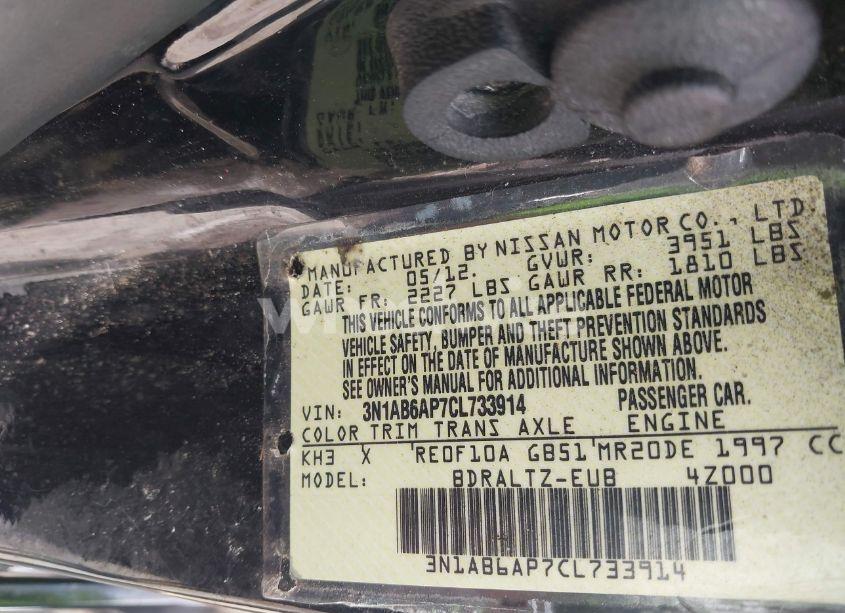 Photo 9 of 2012 Nissan Sentra 2.0 SR (VIN 3N1AB6AP7CL733914)