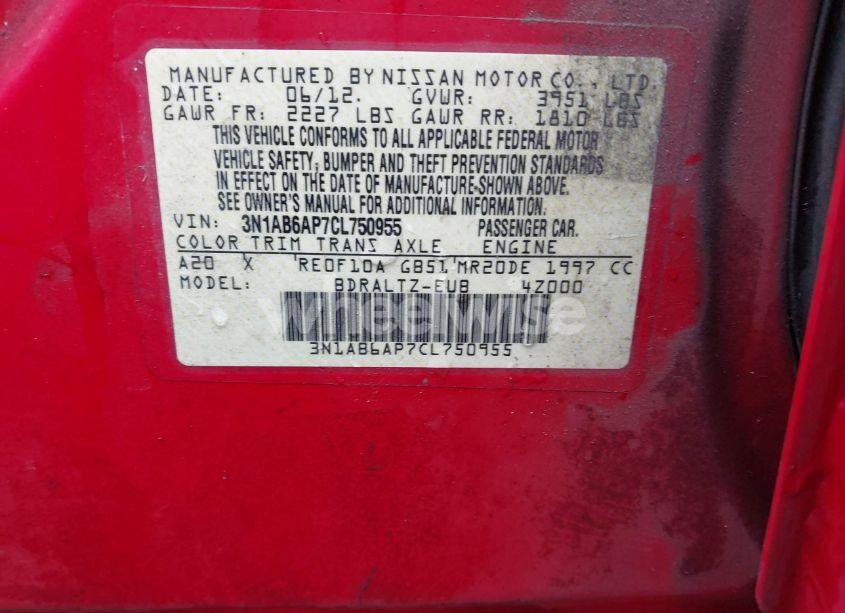 Photo 9 of 2012 Nissan Sentra 2.0 SR (VIN 3N1AB6AP7CL750955)