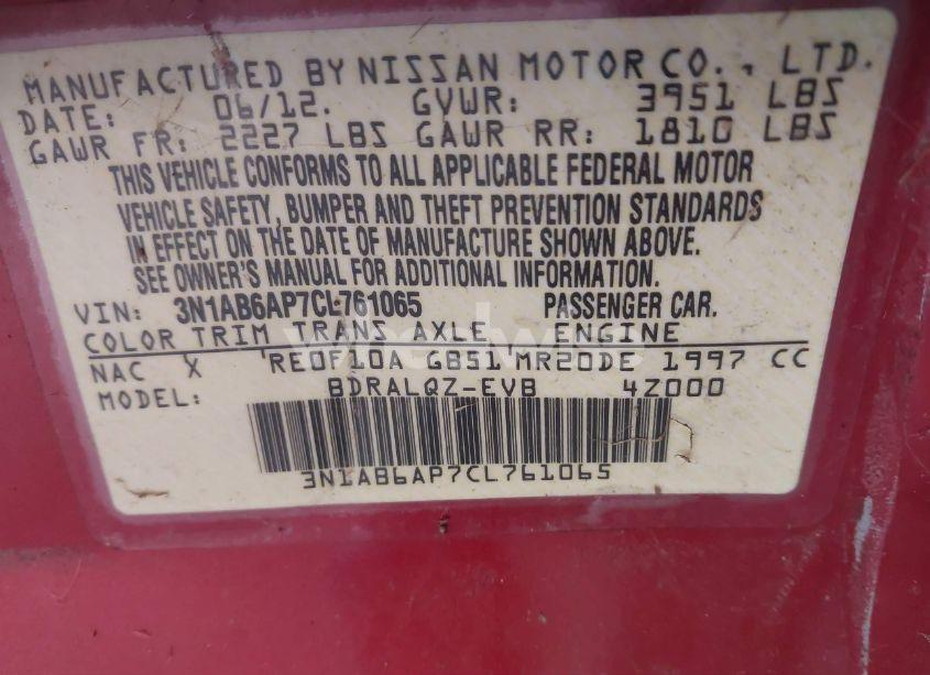 Photo 9 of 2012 Nissan Sentra 2.0 (VIN 3N1AB6AP7CL761065)