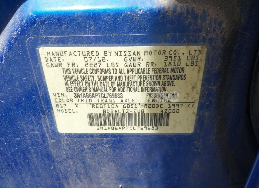 Photo 9 of 2012 Nissan Sentra 2.0 SR (VIN 3N1AB6AP7CL769683)