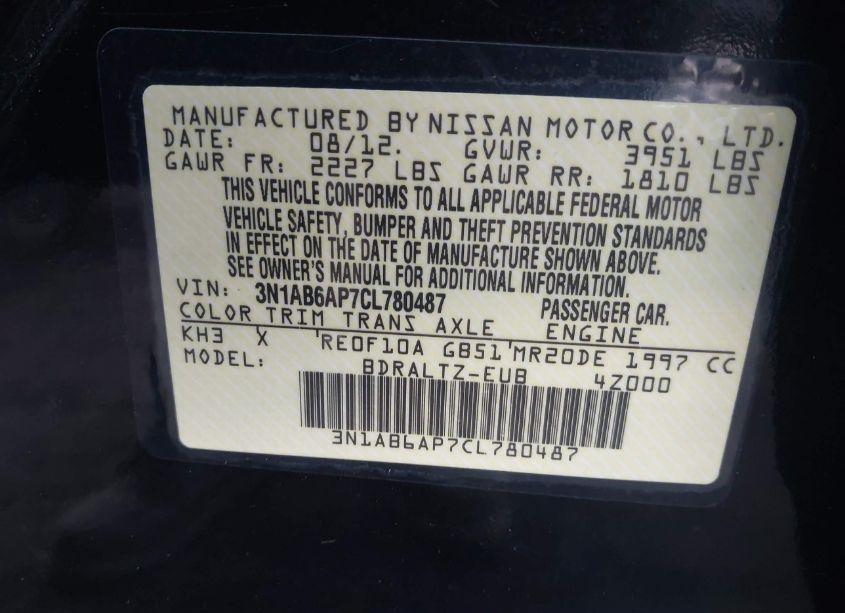 Photo 9 of 2012 Nissan Sentra 2.0 S (VIN 3N1AB6AP7CL780487)