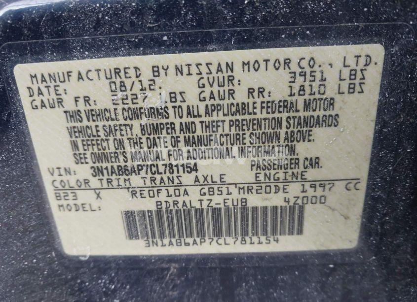 Photo 9 of 2012 Nissan Sentra 2.0 S (VIN 3N1AB6AP7CL781154)