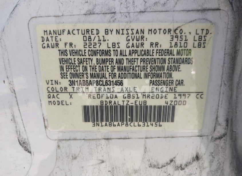 Photo 9 of 2012 Nissan Sentra 2.0 SR (VIN 3N1AB6AP8CL631456)