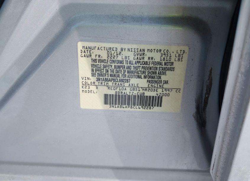 Photo 9 of 2012 Nissan Sentra 2.0 SR (VIN 3N1AB6AP8CL692287)