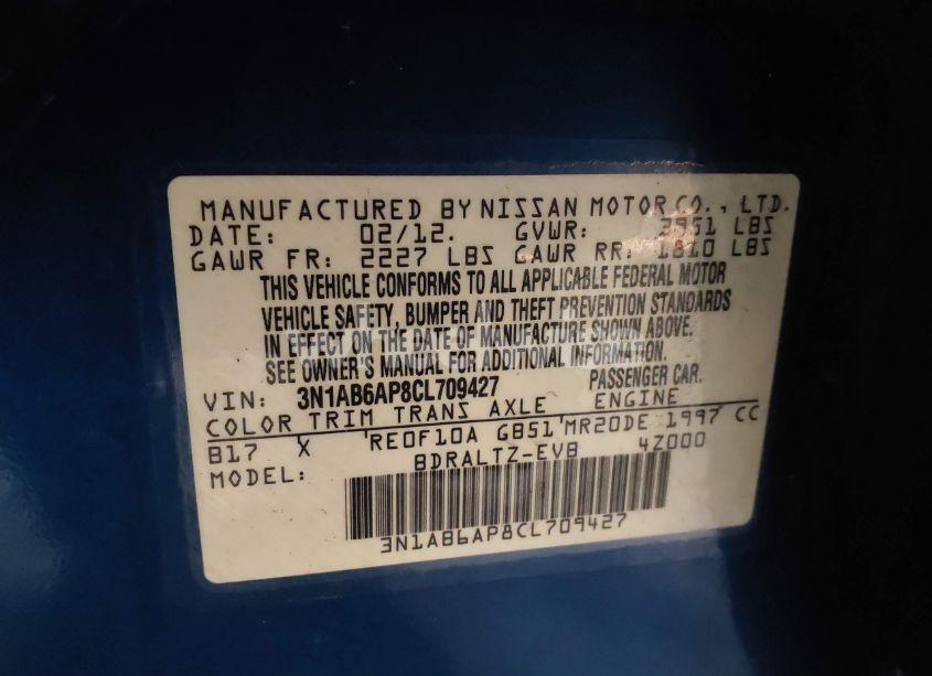 Photo 9 of 2012 Nissan Sentra 2.0 SR (VIN 3N1AB6AP8CL709427)