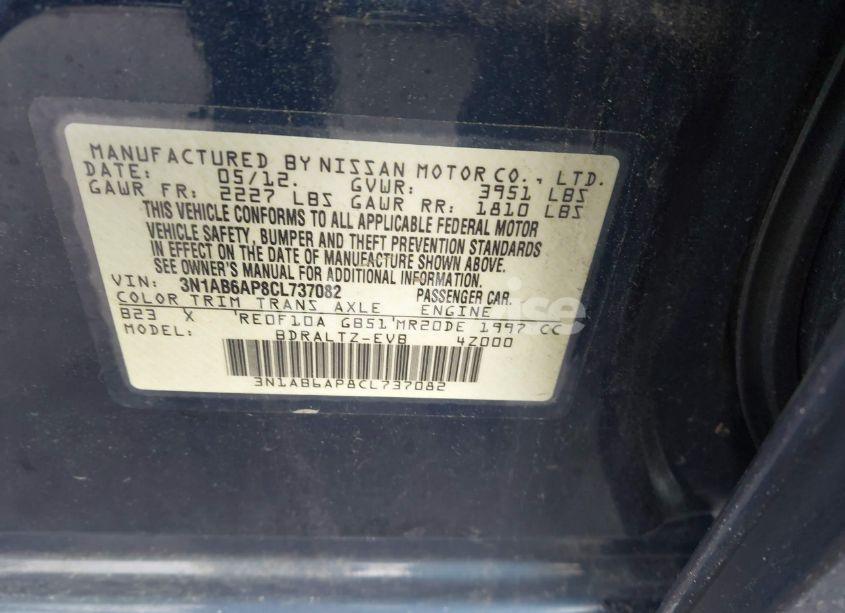 Photo 9 of 2012 Nissan Sentra 2.0 S (VIN 3N1AB6AP8CL737082)