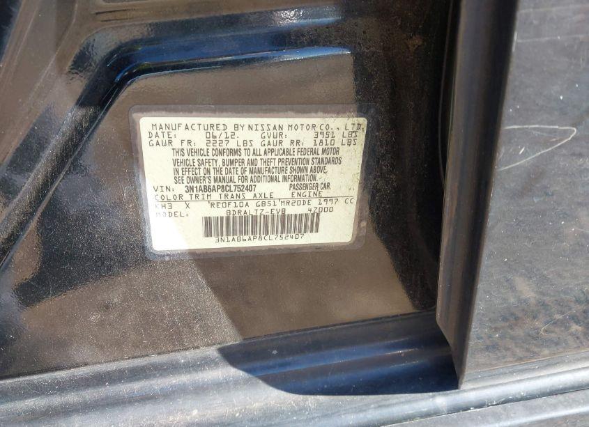 Photo 9 of 2012 Nissan Sentra 2.0 SR (VIN 3N1AB6AP8CL752407)