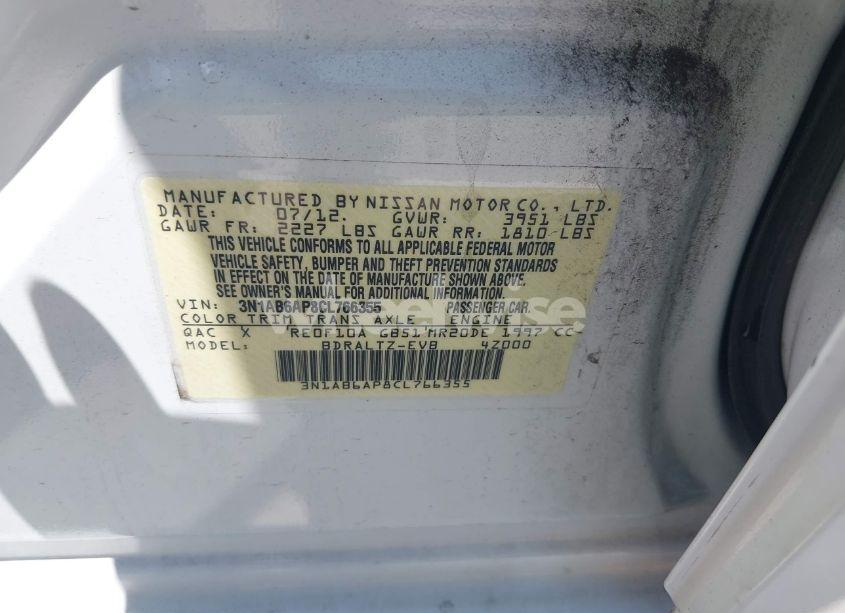 Photo 9 of 2012 Nissan Sentra 2.0 SR (VIN 3N1AB6AP8CL766355)